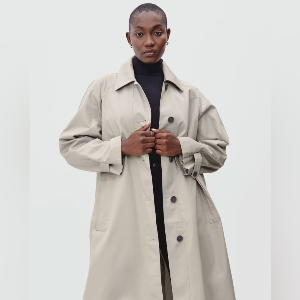 Everlane. The Long Mac Coat. New with tag. Size: XS. Color: Stone.